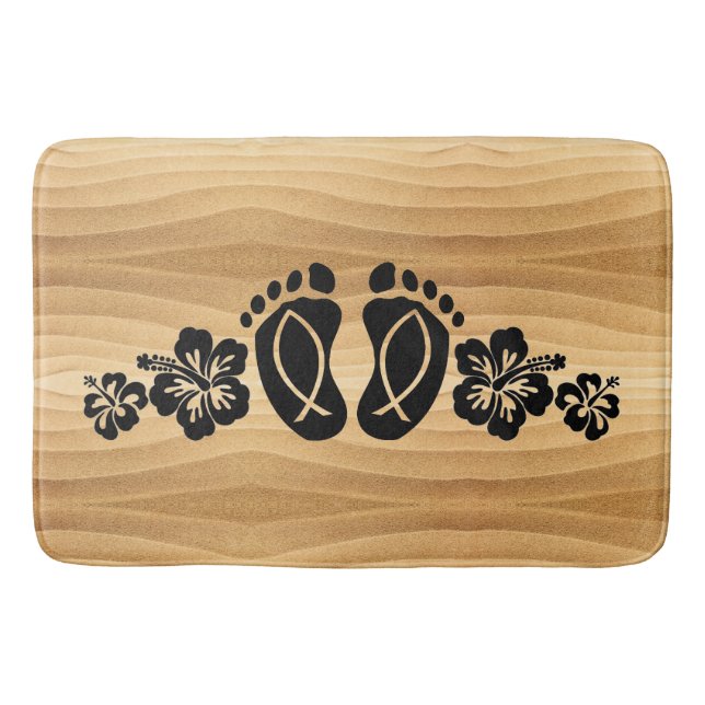 Aloha Hawaii Sandy Beach Bath Mat (Front)