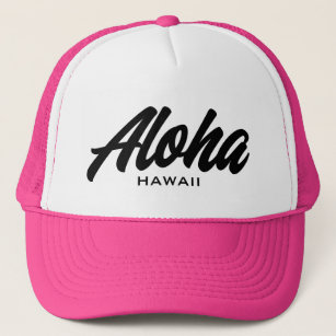 Aloha Hawaii script typography custom colour Trucker Hat