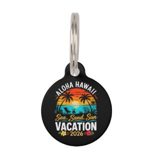 Aloha Hawaii Sea Sand Sun 2026 Pet Tag