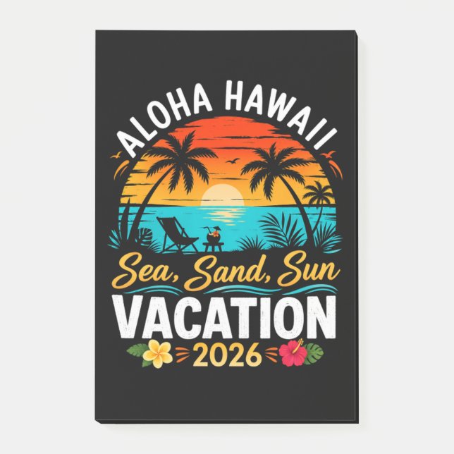 Aloha Hawaii Sea Sand Sun 2026 Post-it Notes (Front)