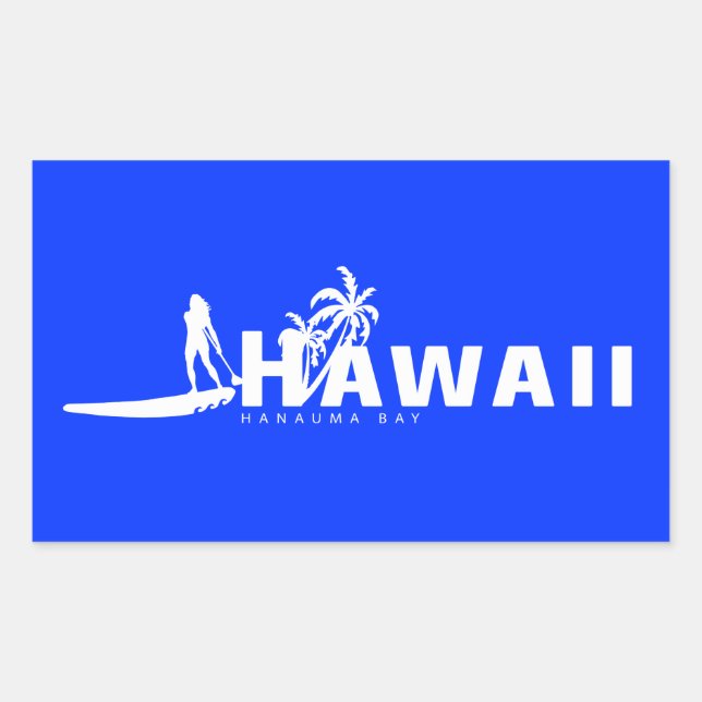Aloha Hawaii Stand Up Paddling Rectangular Sticker (Front)