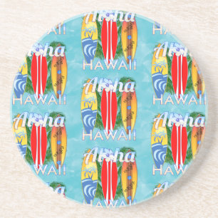 Aloha Hawaii Summer Surfboards Coaster