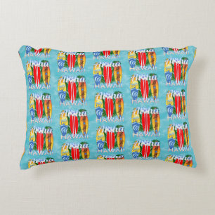 Aloha Hawaii Summer Surfboards Decorative Cushion