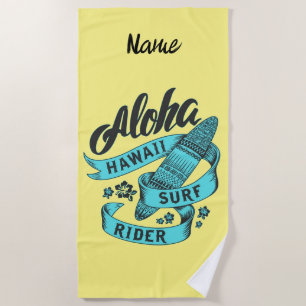 Aloha Hawaii Surf Rider Thunder_Cove Beach Towel
