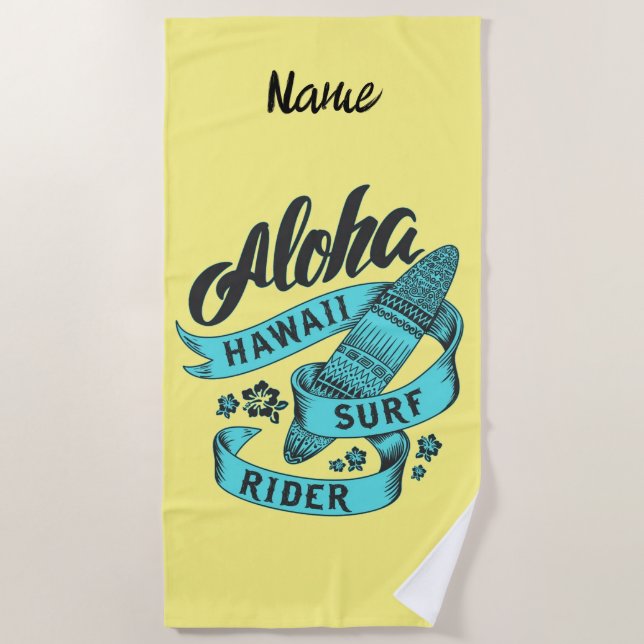 Aloha Hawaii Surf Rider Thunder_Cove Beach Towel (Front)