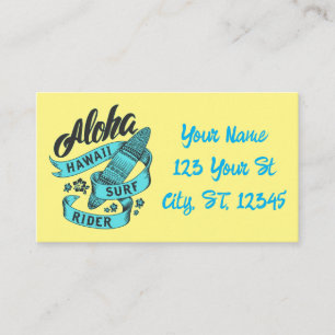 Aloha Hawaii Surf Rider Thunder_Cove Business Card