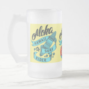 Aloha Hawaii Surf Rider Thunder_Cove  Frosted Glass Beer Mug