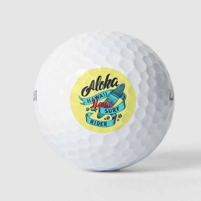 Aloha Hawaii Surf Rider Thunder_Cove Golf Balls (Front)