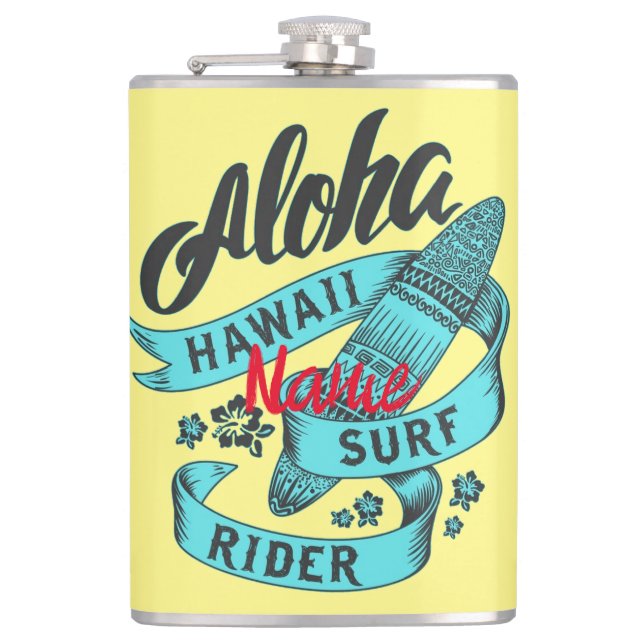 Aloha Hawaii Surf Rider Thunder_Cove Hip Flask (Front)