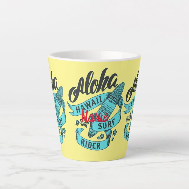 Aloha Hawaii Surf Rider Thunder_Cove Latte Mug (Front)