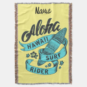 Aloha Hawaii Surf Rider Thunder_Cove  Throw Blanket