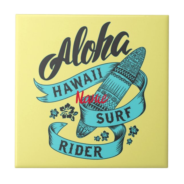 Aloha Hawaii Surf Rider Thunder_Cove Tile (Front)