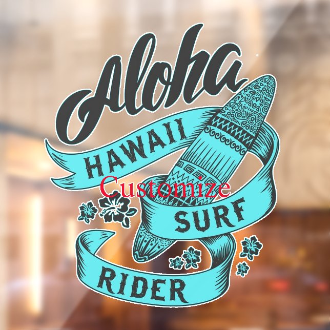 Aloha Hawaii Surf Rider Thunder_Cove Window Cling (Sheet 2)