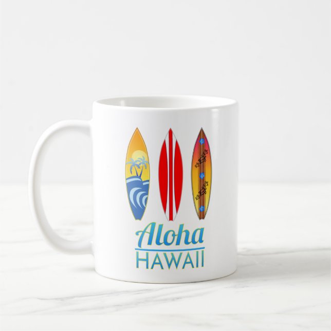 Aloha Hawaii Surfboards Coffee Mug (Left)