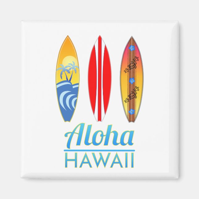 Aloha Hawaii Surfboards Magnet (Front)