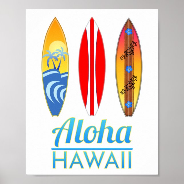Aloha Hawaii Surfboards Poster (Front)