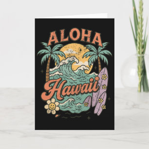 Aloha Hawaii Surfing Design Tropical Summer Card