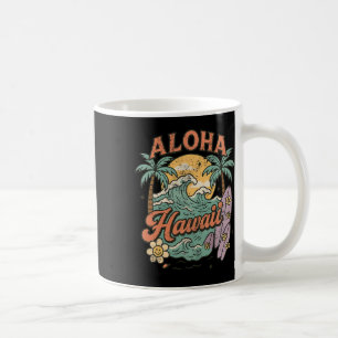 Aloha Hawaii Surfing Design Tropical Summer Coffee Mug