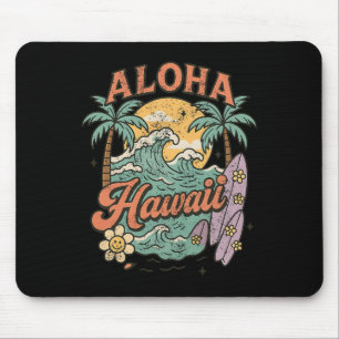 Aloha Hawaii Surfing Design Tropical Summer Mouse Mat