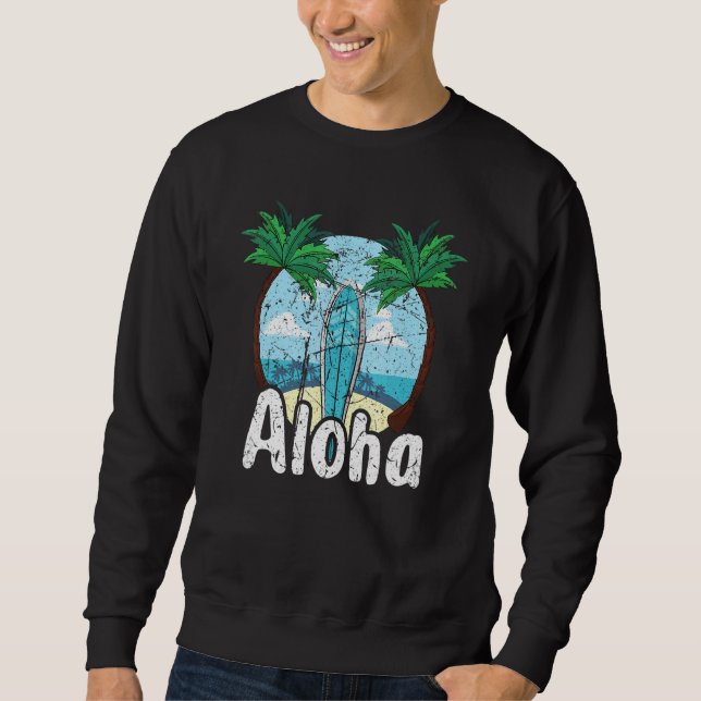 Aloha Hawaii Surfing Retro Sunset 54 Sweatshirt (Front)