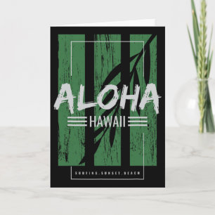 Aloha Hawaii Surfing Sunset Beach Card