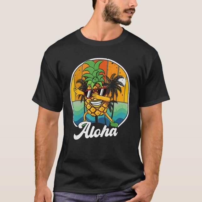 Aloha Hawaii T-Shirt Hawaiian Kids Boy Men Dabbing (Front)