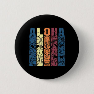 Aloha Hawaii Theme Vacation Vintage Tiki Three 6 Cm Round Badge