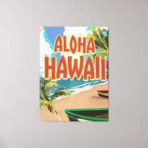 Aloha Hawaii Travel poster Canvas Print