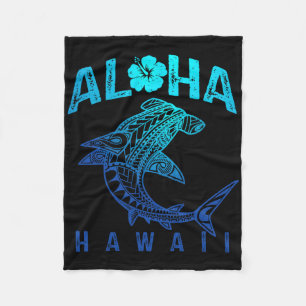 Aloha Hawaii Tril Shark Polynesian Hawaiian Beach  Fleece Blanket