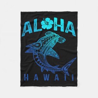Aloha Hawaii Tril Shark Polynesian Hawaiian Beach  Fleece Blanket