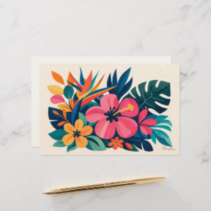 Aloha hawaii tropical art blank stationery