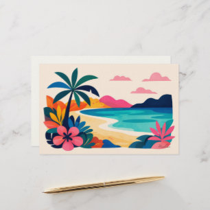 Aloha hawaii tropical art blank stationery