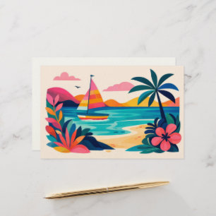 Aloha hawaii tropical art blank stationery