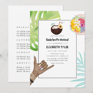 Aloha Hawaii Tropical Beach Bachelorette Weekend Invitation