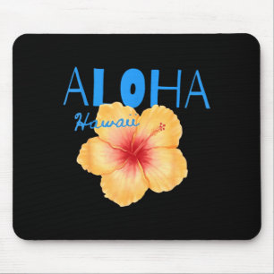 Aloha hawaii tropical flower beach summer vacation mouse mat