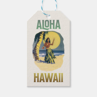 Aloha Hawaii Vintage Hula Girl Gift Tags