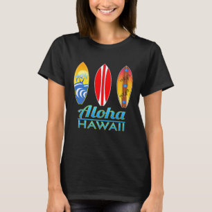 Aloha Hawaii Vintage Retro Surfboards Surfing T Sh T-Shirt