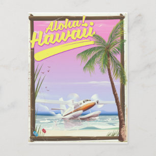 Aloha! Hawaii Vintage style travel poster Postcard