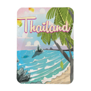 Aloha! Hawaii! vintage travel poster cartoon Magnet