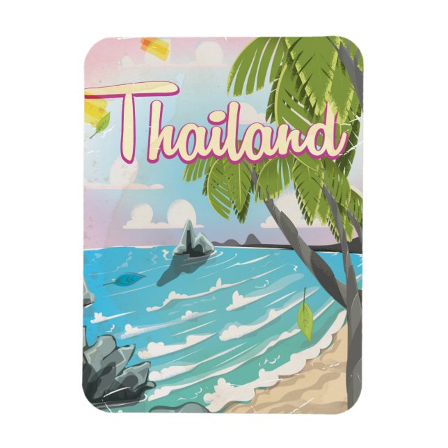 Aloha! Hawaii! vintage travel poster cartoon Magnet (Vertical)