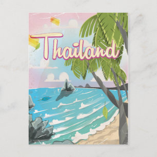 Aloha! Hawaii! vintage travel poster cartoon Postcard