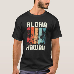 Aloha Hawaiian Beach Palm Trees Summer Vacation Ha T-Shirt