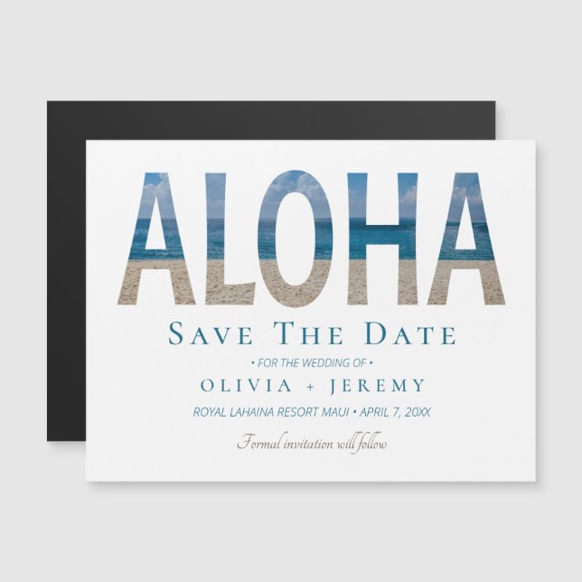 Aloha Hawaiian Beach Wedding Save The Date (Front/Back)
