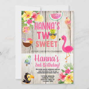 Aloha, hawaiian birthday party invite. invitation