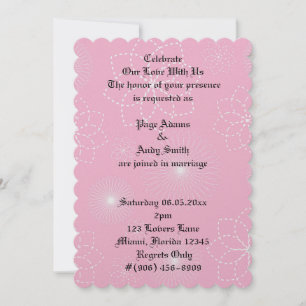 Aloha Hawaiian Blossom Wedding Invite Pink Pattern