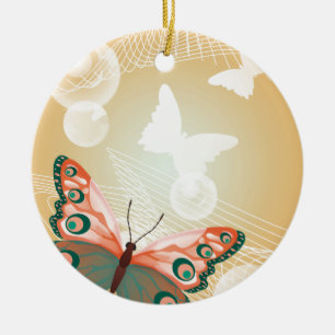 Aloha Hawaiian Butterfly Wedding Love Art Destiny Ceramic Tree Decoration