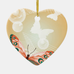 Aloha Hawaiian Butterfly Wedding Love Art Destiny Ceramic Tree Decoration