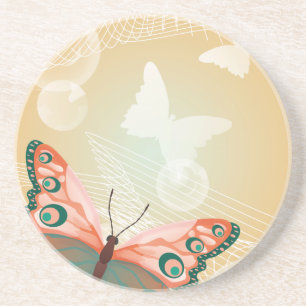 Aloha Hawaiian Butterfly Wedding Love Art Destiny Coaster
