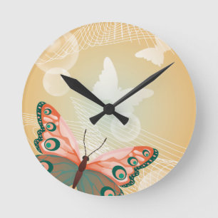 Aloha Hawaiian Butterfly Wedding Love Art Destiny Round Clock