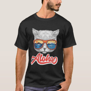 Aloha Hawaiian Cat Sunglasses Funny Cute Kitten Wo T-Shirt